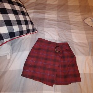 Free People red plaid skirt